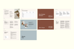 Services and Pricing Guide Template package pricing page showing The Essentials branding package structure