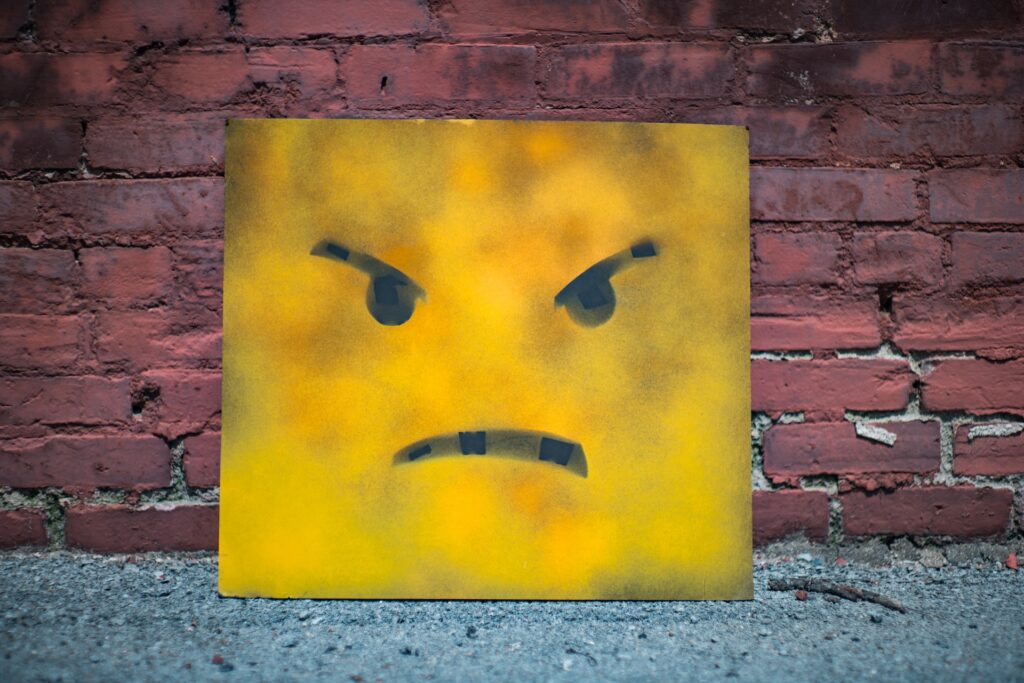 An angry smiley face