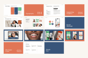 Additional inside pages of the brand guidelines template showing layout examples and structured guidelines.