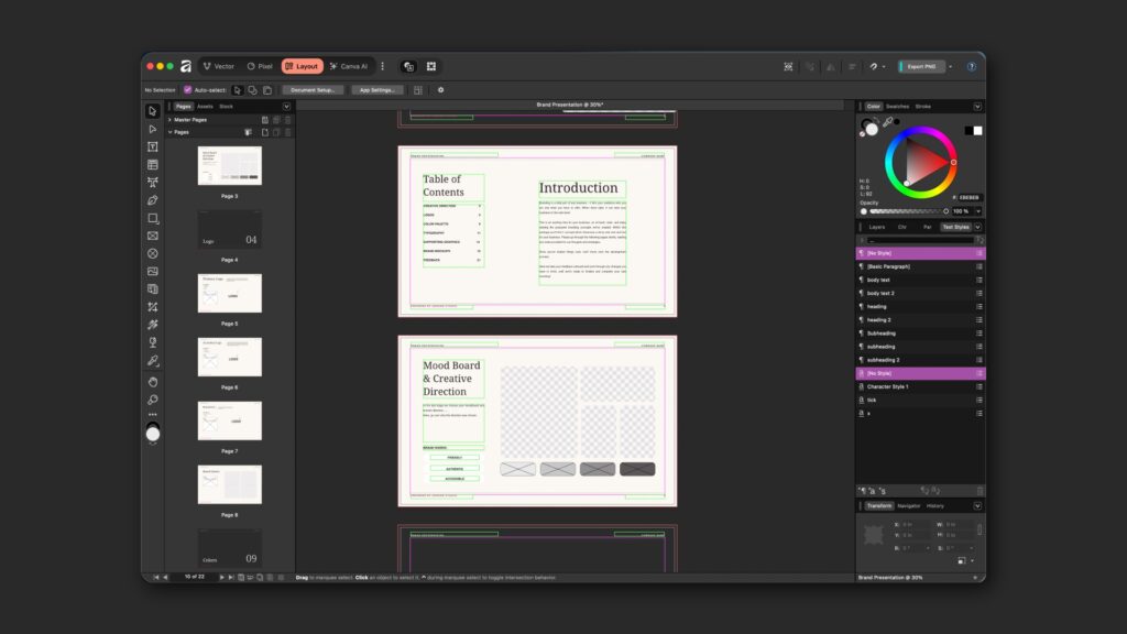 How to Build a Brand Presentation in Affinity
