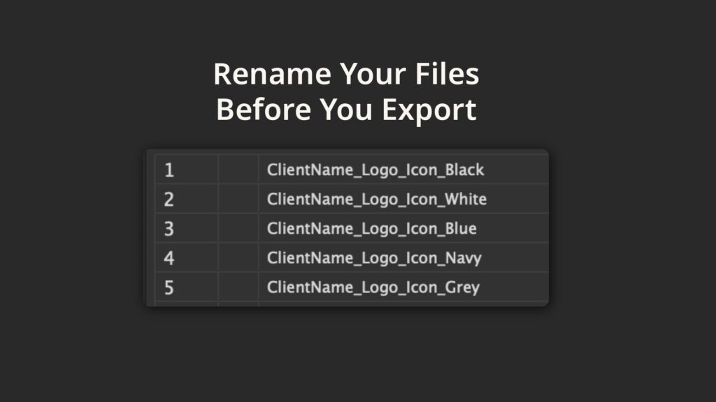 Illustrator artboards panel showing organized names before you export brand files