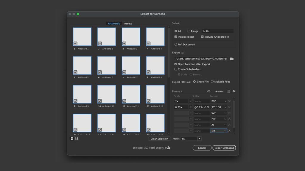 File format options to consider when you export brand files for a client